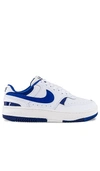 Nike Gamma Force Suede-trimmed Leather Sneakers In White  Game Royal  & Deep Royal Blue