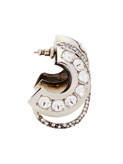 Alexander Mcqueen Women's Silvertone & Crystal Ear Cuff In White Gold