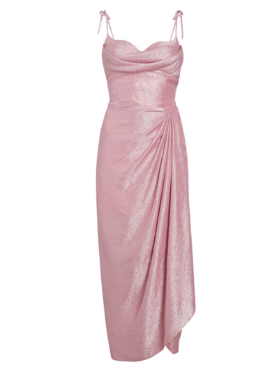 Rosie Assoulin Sarong But So Right Cowl-neck Dress In Pink