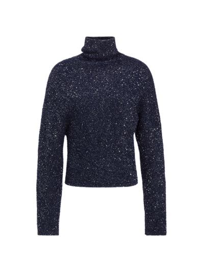 Proenza Schouler Sequin-embellished Turtleneck Sweater In Navy