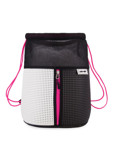 Light+nine Sophy Drawstring Backpack In Neon Pink