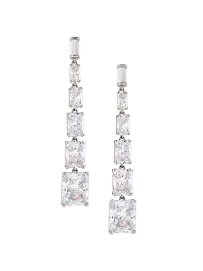 Adriana Orsini Women's Naomi Sterling Silver & Cubic Zirconia Linear Drop Earrings