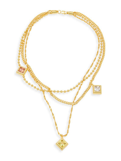 Darkai Women's Via Savona 18k Gold-plated Cubic Zirconia 37 Necklace In Yellow Gold
