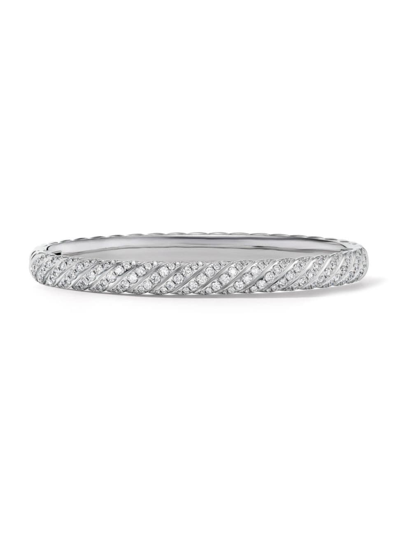 David Yurman Women's Sculpted Cable Bangle Bracelet In 18k White Gold