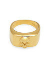 DEGS & SAL MEN'S 14K GOLD-PLATED STERLING SILVER SKULL RING