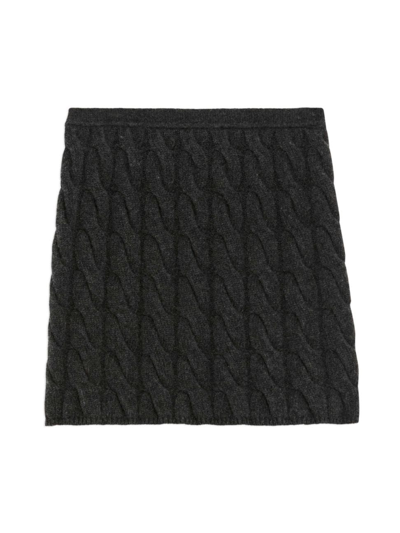 Theory Women's Wool-blend Cable-knit Miniskirt In Charcoal