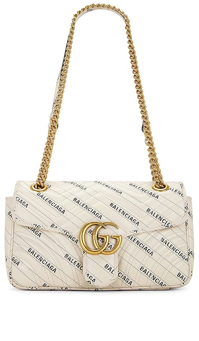 Fwrd Renew Gucci X Balenciaga Gg Marmont Leather Chain Shoulder Bag