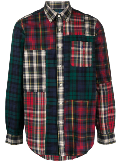 Polo Ralph Lauren Multicoloured Plaid-check Oxford Shirt In Red