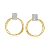 Ross-simons Diamond Doorknocker Earrings In 18kt Gold Over Sterling In White