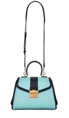 Fwrd Renew Gucci Gg Marmont Top Handle Bag In Teal