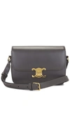 Fwrd Renew Celine Calfskin Triomphe Shoulder Bag In Black