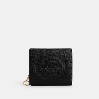 Coach Outlet Snap Wallet With Coach Heritage In Black