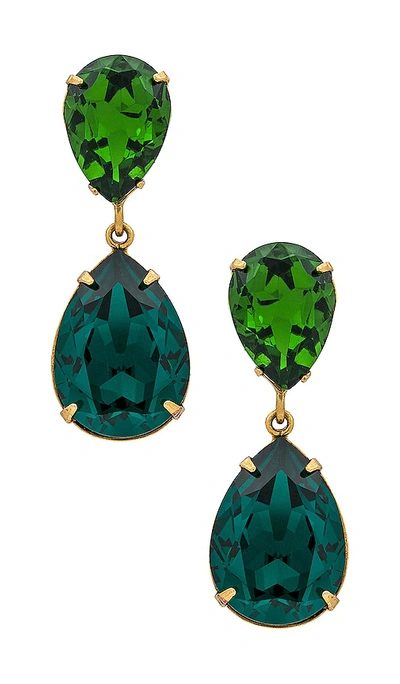 Jennifer Behr Judy Drop Earrings In Emerald