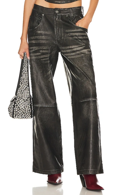 Jaded London Distressed Faux Leather Colossus Trouser In Black