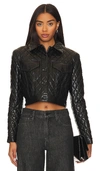 ALICE AND OLIVIA CHLOE VGN QUILTED BOXY CRP JACKET