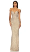 Nookie Lumiere Gown In Metallic Gold