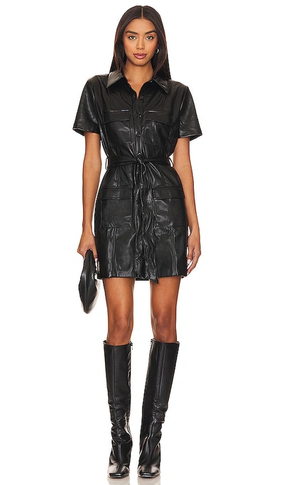 Amanda Uprichard Short Sleeve Greyson Mini Dress In Black