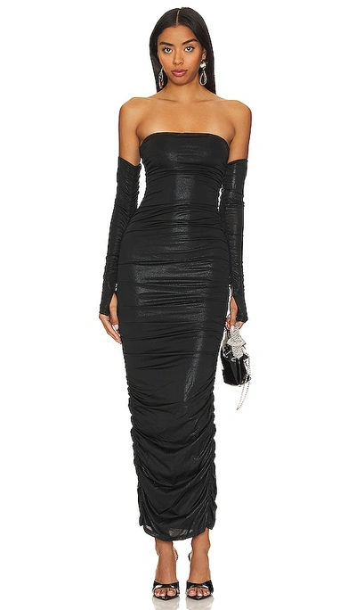 More To Come Maddy Ruched Gown In Black