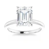 Pompeii3 2.97ct Platinum Certified Lab Grown Emerald Cut Diamond Engagement Ring In Silver