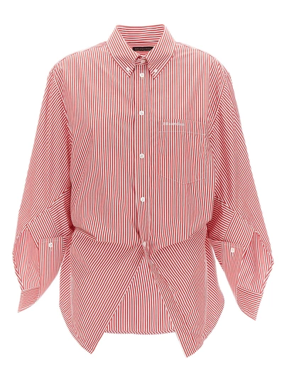 Balenciaga Swing Shirt, Blouse Red In Multi