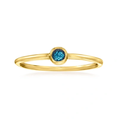 Rs Pure By Ross-simons London Blue Topaz Ring In 14kt Yellow Gold