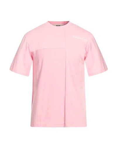 Msgm Man T-shirt Pink Size Xs Organic Cotton