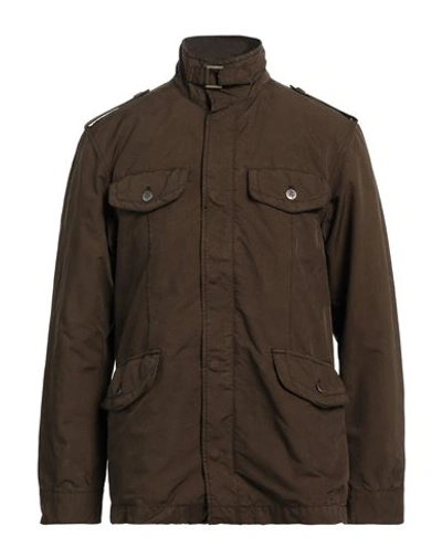 Lubiam Man Jacket Military Green Size 42 Polyester, Nylon