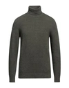 Roberto Collina Man Turtleneck Military Green Size 42 Merino Wool