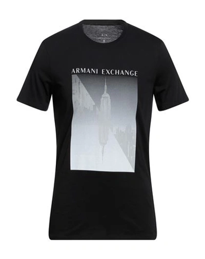 Armani Exchange Man T-shirt Black Size Xxl Cotton In Black