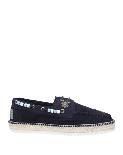 Lagoa Man Espadrilles Navy Blue Size 11 Soft Leather