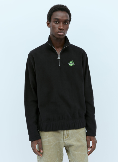 Carne Bollente Turn Around Quarter-zip Sweatshirt In Black