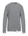 Alpha Studio Man Sweater Grey Size 42 Alpaca Wool, Wool, Polyamide