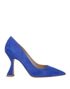 Deimille Woman Pumps Bright Blue Size 9 Soft Leather