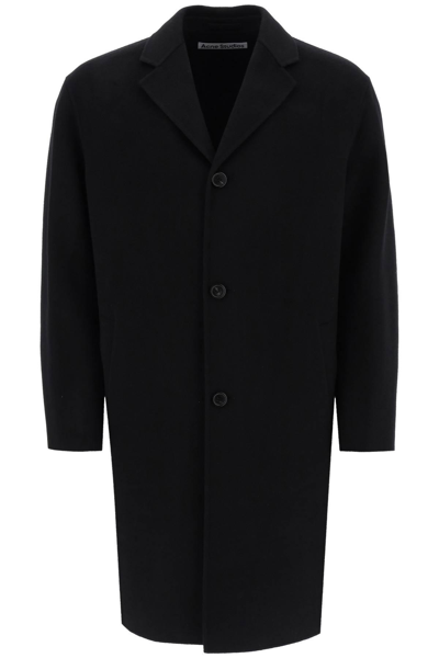Acne Studios Single-breasted Coat In Double-faced Wool