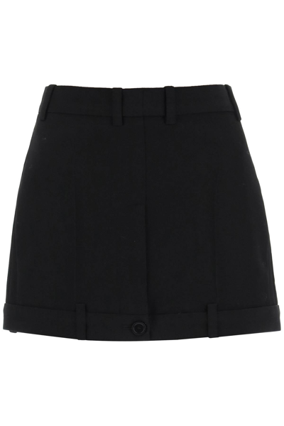 Balenciaga Deconstructed Twill Mini Skirt In Black
