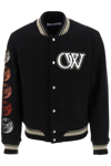 Off-white Off White™ Black Wool Blend Bomber Jacket In Black