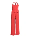 Biancoghiaccio Woman Jumpsuit Coral Size L Polyester, Elastane In Red