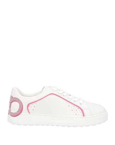 Ferragamo Woman Sneakers White Size 9.5 Calfskin