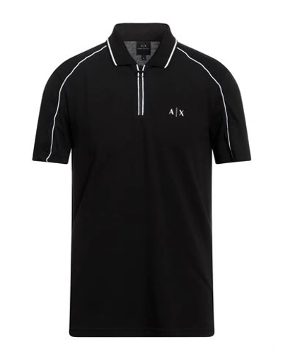 Armani Exchange Man Polo Shirt Midnight Blue Size Xxl Cotton In Blue