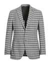 Tombolini Man Blazer Grey Size 42 Virgin Wool, Cotton, Linen, Elastane In Grey
