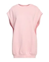 American Vintage Woman Sweatshirt Pink Size M/l Cotton, Organic Cotton, Polyester