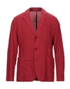 Aspesi Man Suit Jacket Red Size Xxl Linen