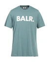 Balr. Man T-shirt Pastel Blue Size Xxl Organic Cotton
