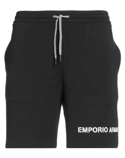 Emporio Armani Man Shorts & Bermuda Shorts Black Size Xxl Cotton, Polyester, Elastane
