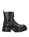 Jil Sander Woman Ankle Boots Black Size 10 Soft Leather