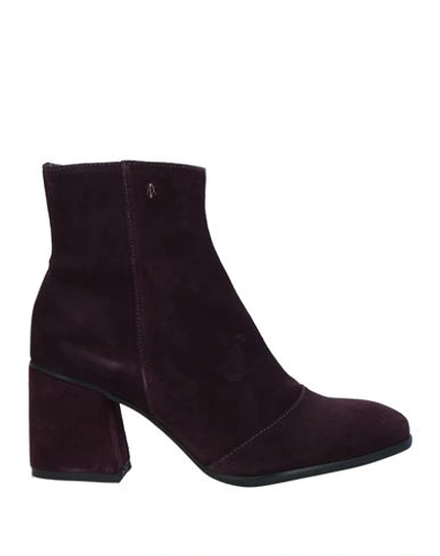 Armani Exchange Woman Ankle Boots Purple Size 7 Bovine Leather