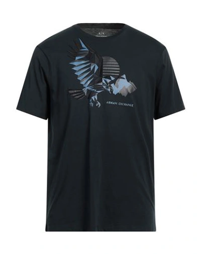 Armani Exchange Man T-shirt White Size M Cotton In Blue