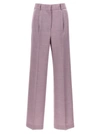 Msgm Lurex Pinstriped Wide Leg Trousers With Pleated Front