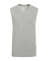 Brooksfield Man Sweater Light Grey Size 46 Polyamide, Viscose, Wool, Cashmere