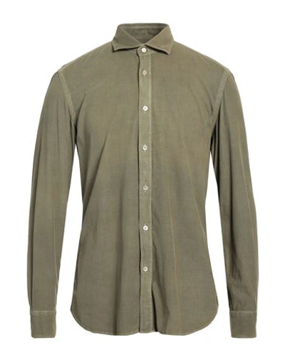 Boglioli Man Shirt Military Green Size 17 Cotton